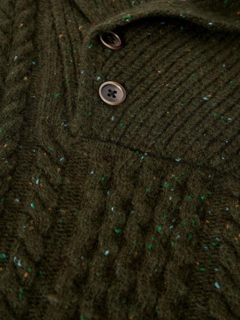 BERKLEY SHAWL NECK JUMPER in GREEN MLT - FLAT DETAIL