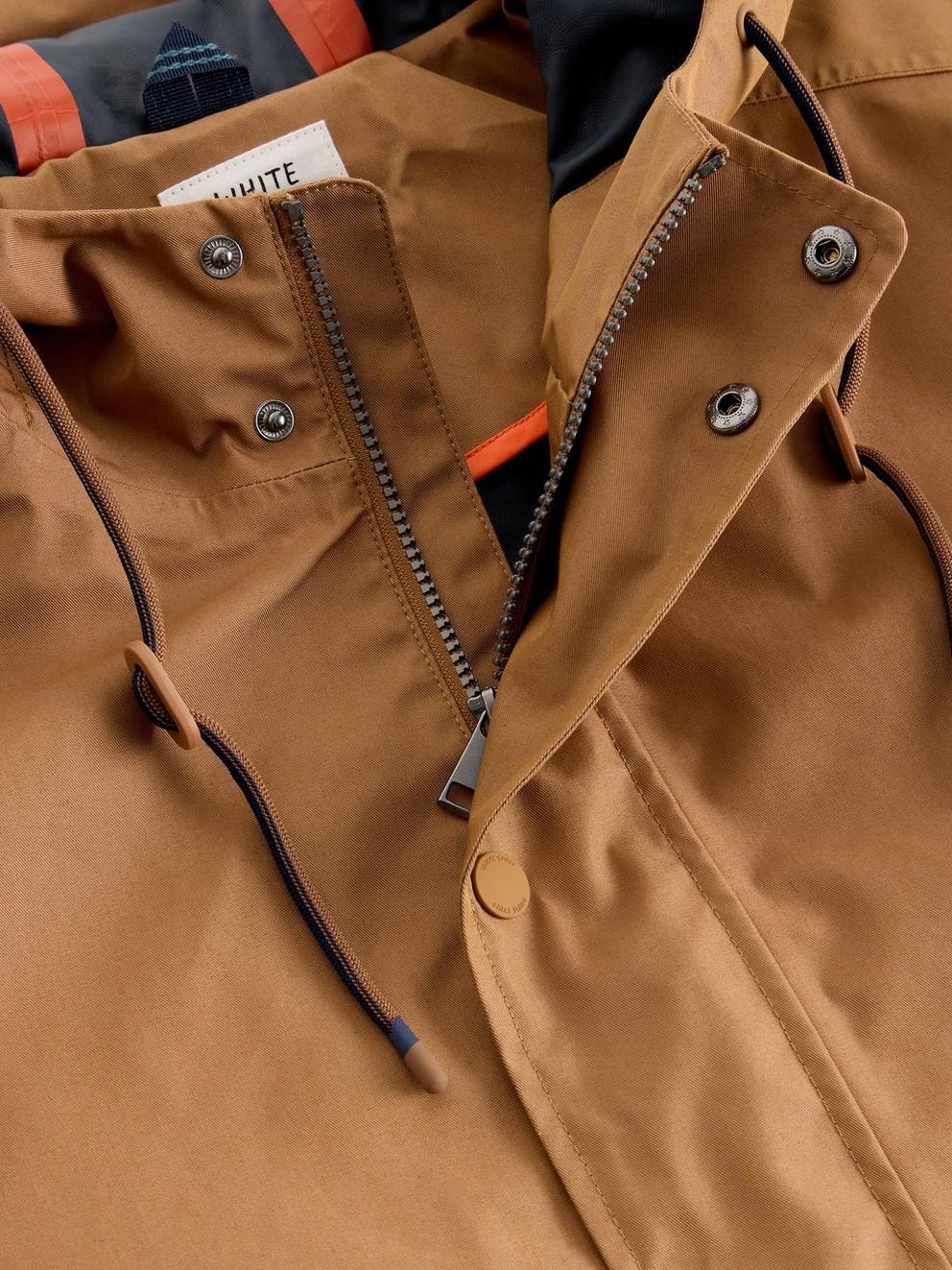 WILTON WATERPROOF PARKA in DK NAT - FLAT DETAIL