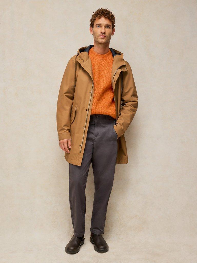 WILTON WATERPROOF PARKA in DK NAT - MODEL FRONT