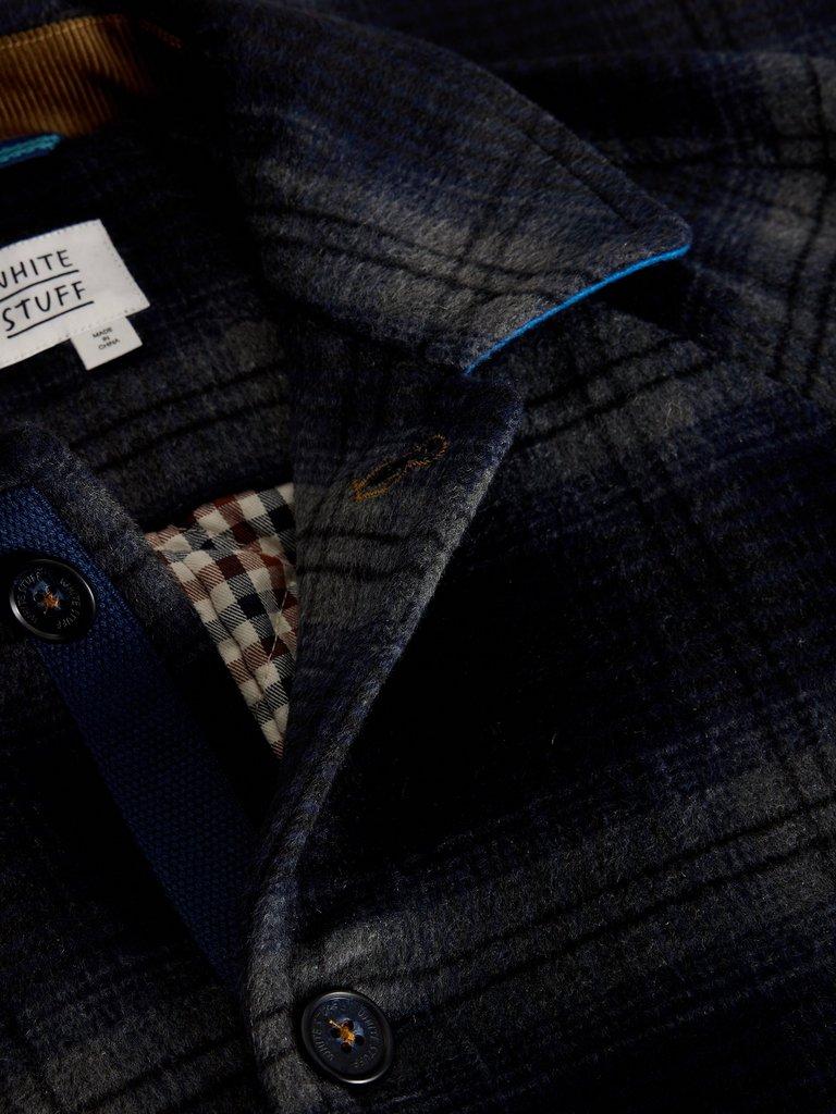 ALTON WOOL BLEND UTILITY  COAT in NAVY MULTI - FLAT DETAIL