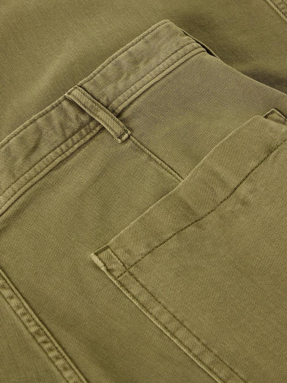 WALKER GARMENT DYE WIDE JEAN in KHAKI GRN - FLAT DETAIL