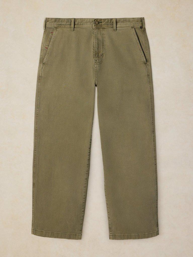 WALKER GARMENT DYE WIDE JEAN in KHAKI GRN - FLAT FRONT