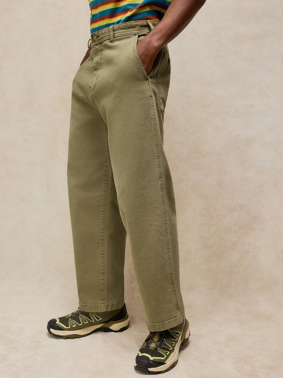 WALKER GARMENT DYE WIDE JEAN in KHAKI GRN - LIFESTYLE