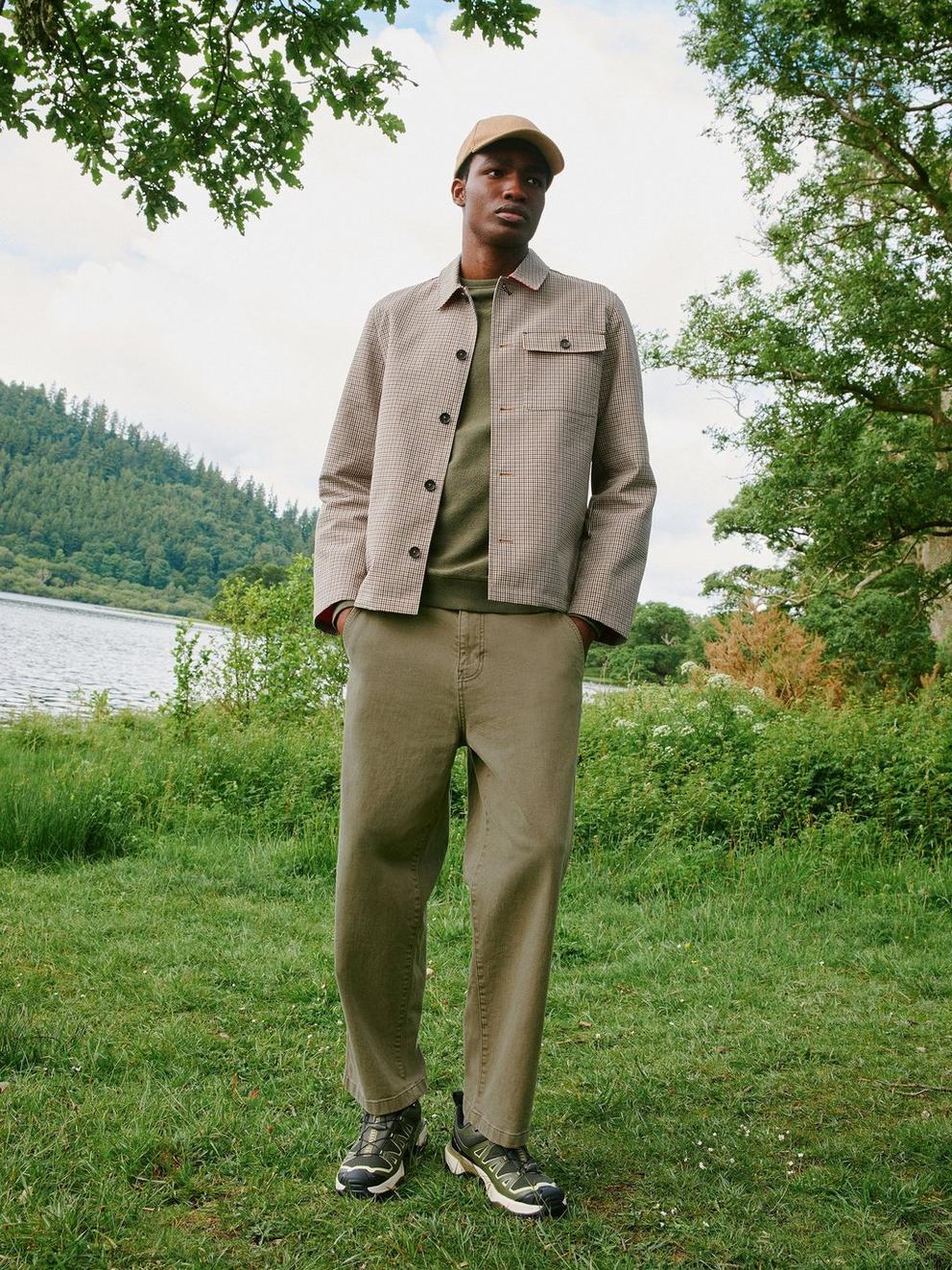 WALKER GARMENT DYE WIDE JEAN in KHAKI GRN - MIXED