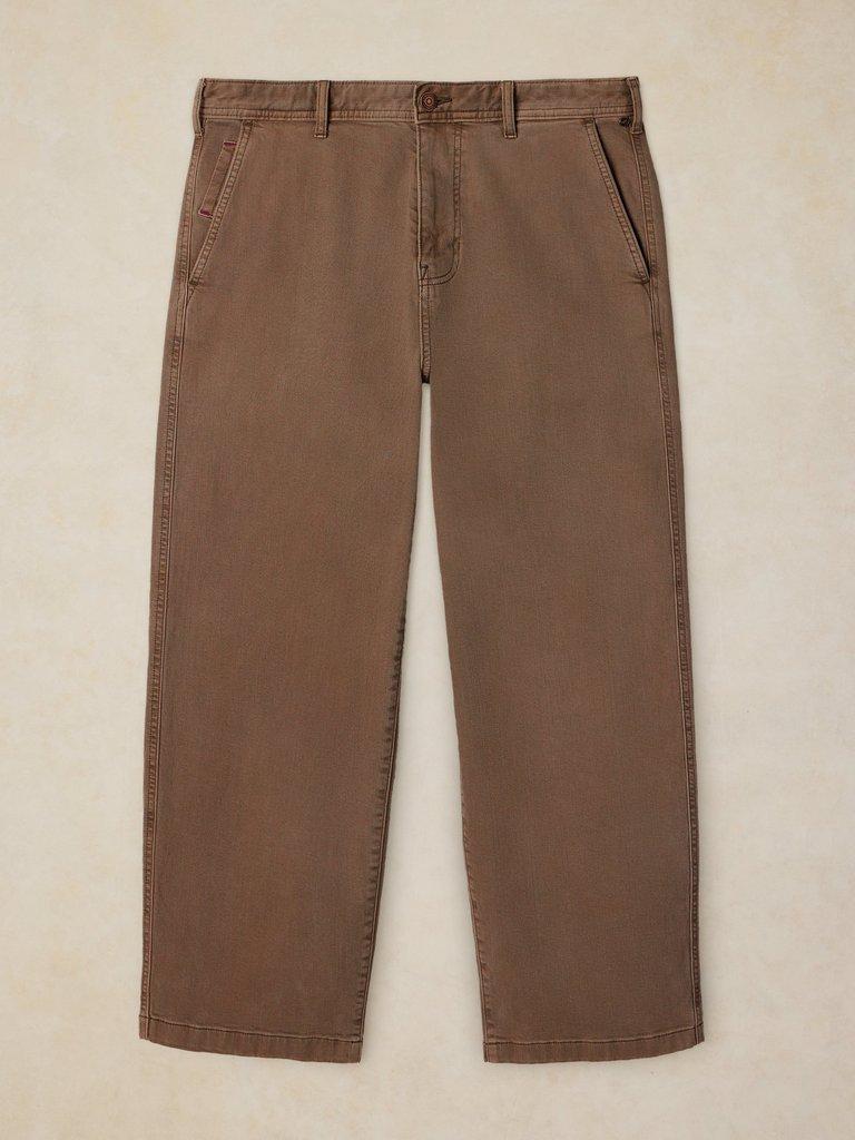 WALKER GARMENT DYE WIDE JEAN in MID BROWN - FLAT FRONT