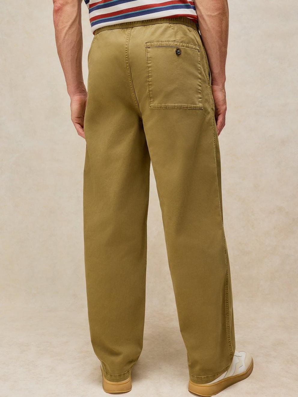 WALKER WIDE LEG TROUSER in DK CHART - MODEL BACK
