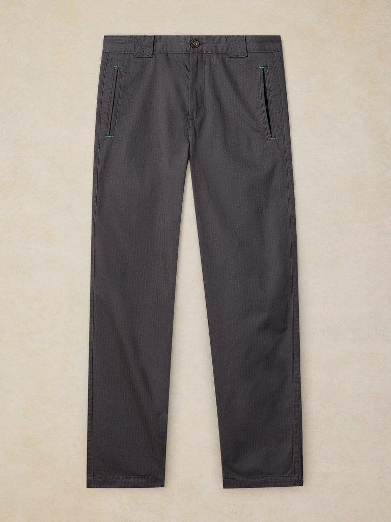 THIRSK TAPERED ANKLE TROUSER in DK GREY - FLAT FRONT