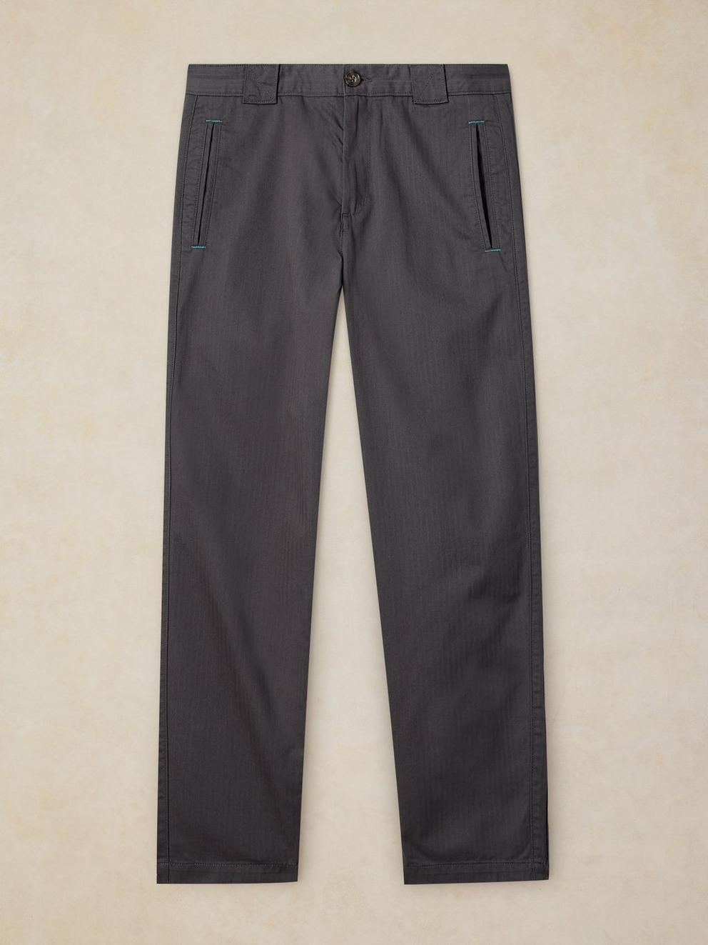 THIRSK TAPERED ANKLE TROUSER in DK GREY - FLAT FRONT