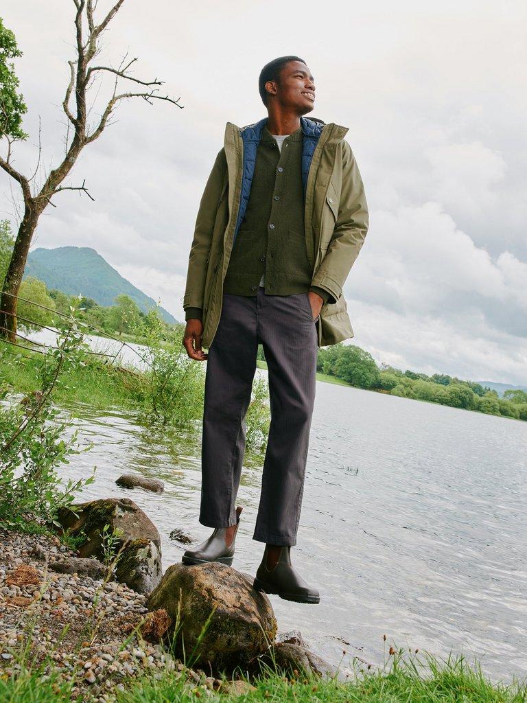 THIRSK TAPERED ANKLE TROUSER in DK GREY - MIXED
