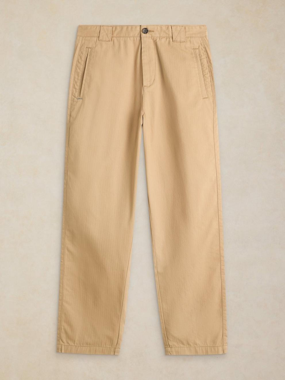 THIRSK TAPERED ANKLE TROUSER in DK NAT - FLAT FRONT