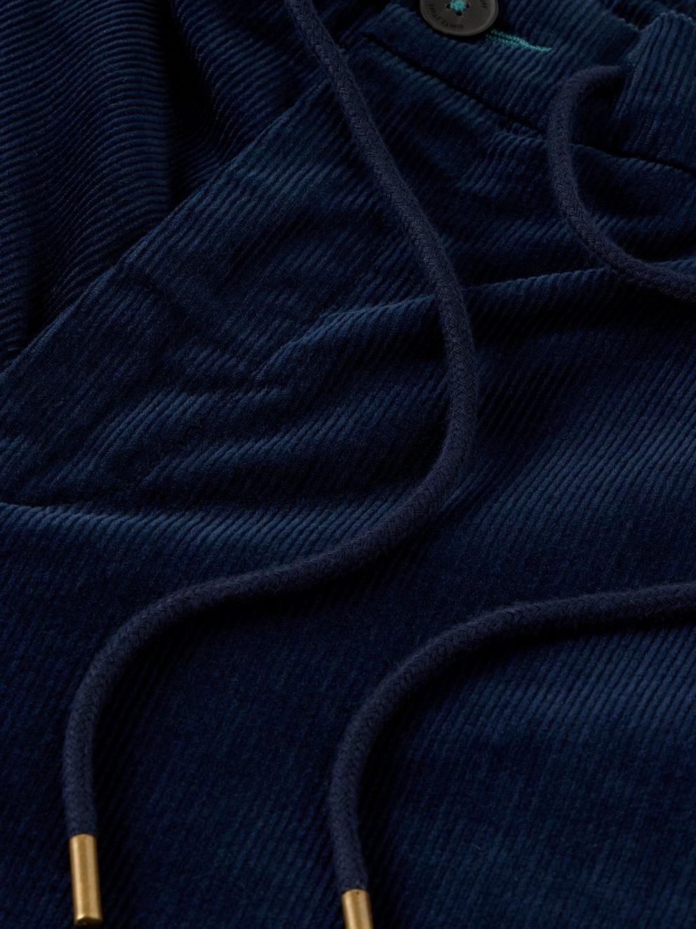 CAMBER CORD DRAWSTRING TROUSER in DARK NAVY - FLAT DETAIL