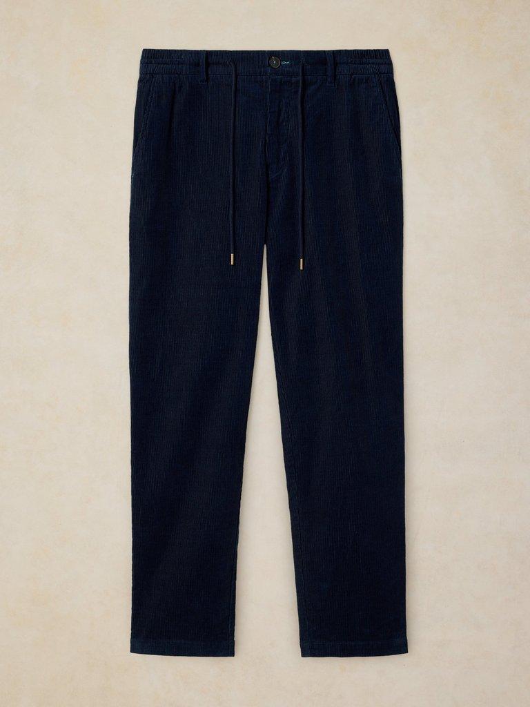 CAMBER CORD DRAWSTRING TROUSER in DARK NAVY - FLAT FRONT