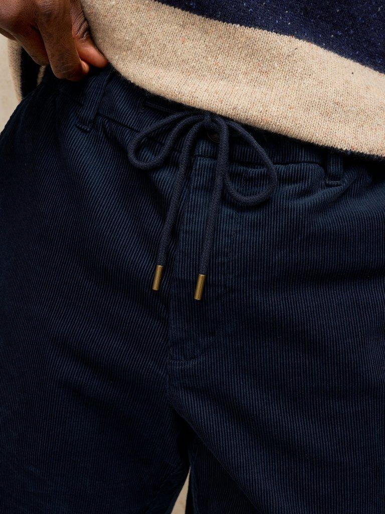 CAMBER CORD DRAWSTRING TROUSER in DARK NAVY - MODEL DETAIL