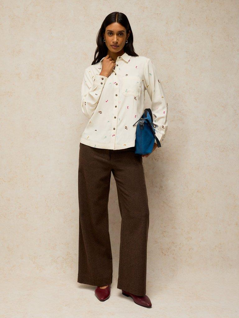 LIBBY SHIRT in IVORY MLT - FLAT BACK