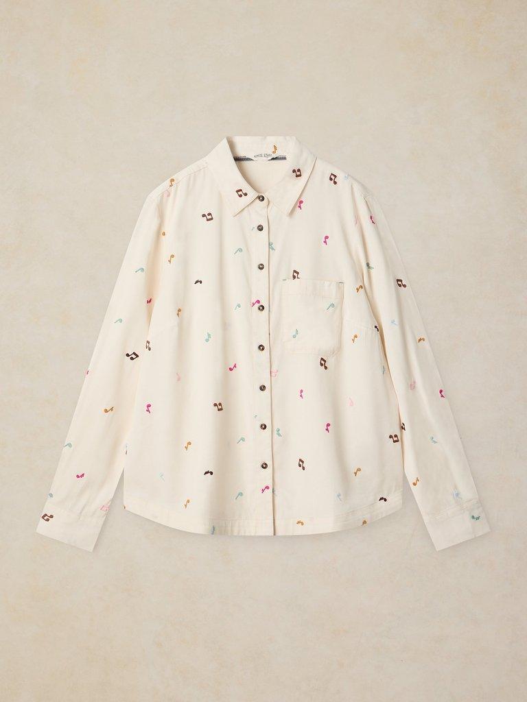 LIBBY SHIRT in IVORY MLT - FLAT FRONT