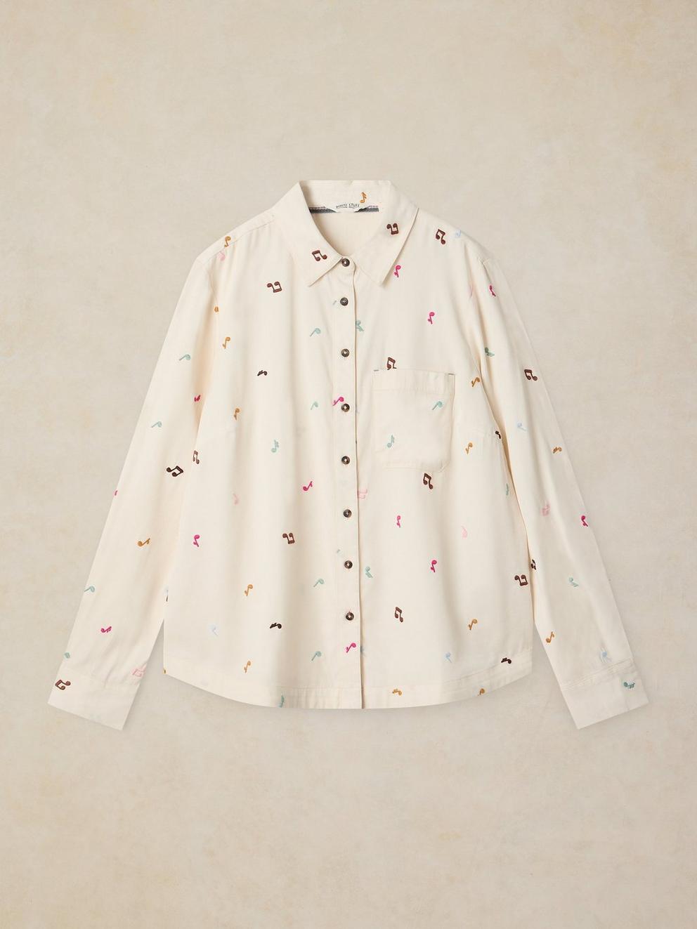 LIBBY SHIRT in IVORY MLT - FLAT FRONT