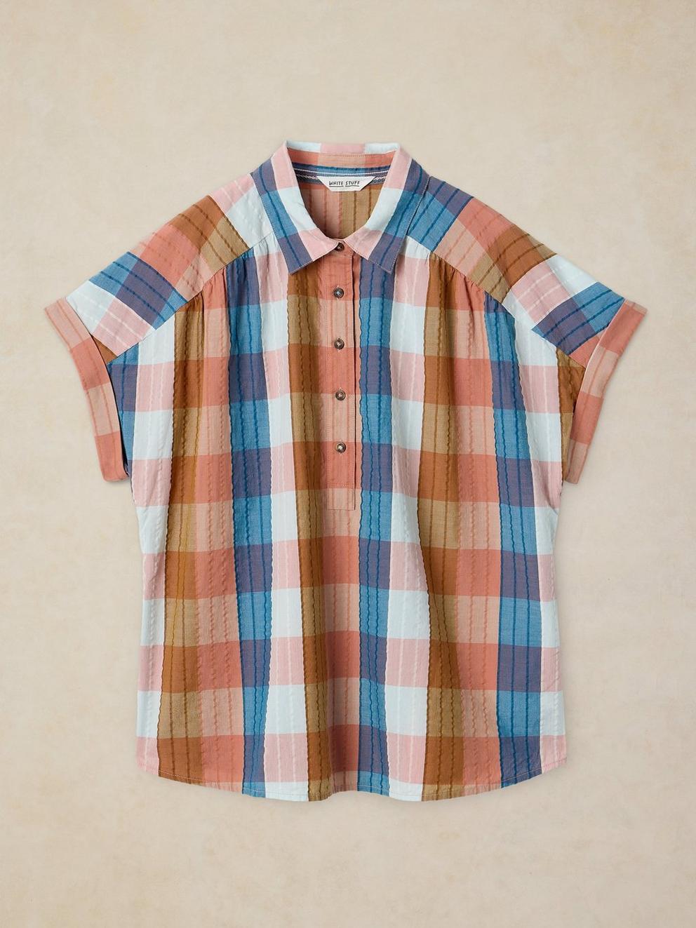 ORLA POP OVER SHIRT in PINK MLT - FLAT FRONT