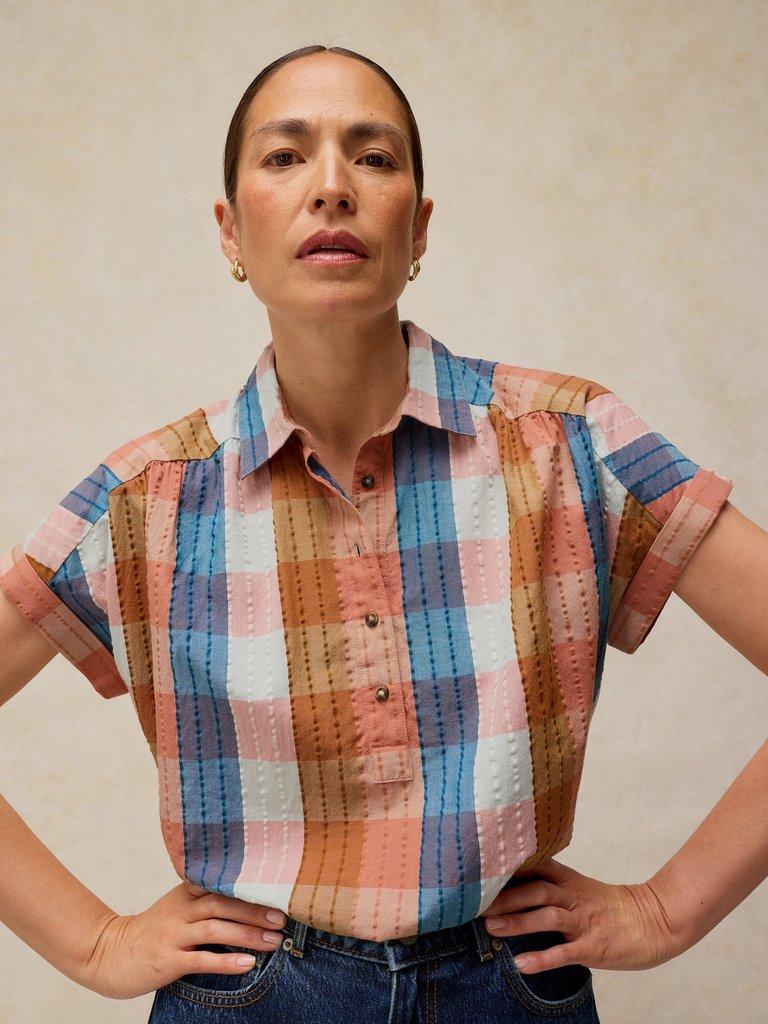 ORLA POP OVER SHIRT in PINK MLT - LIFESTYLE