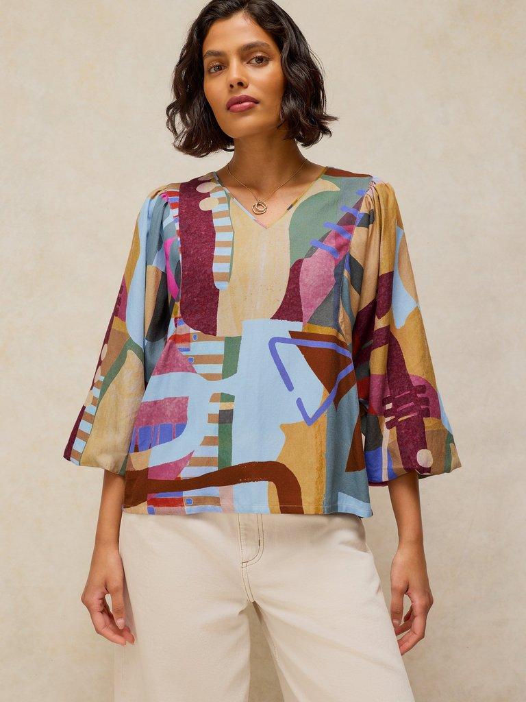 MATILDA TOP in PINK MLT - MODEL DETAIL