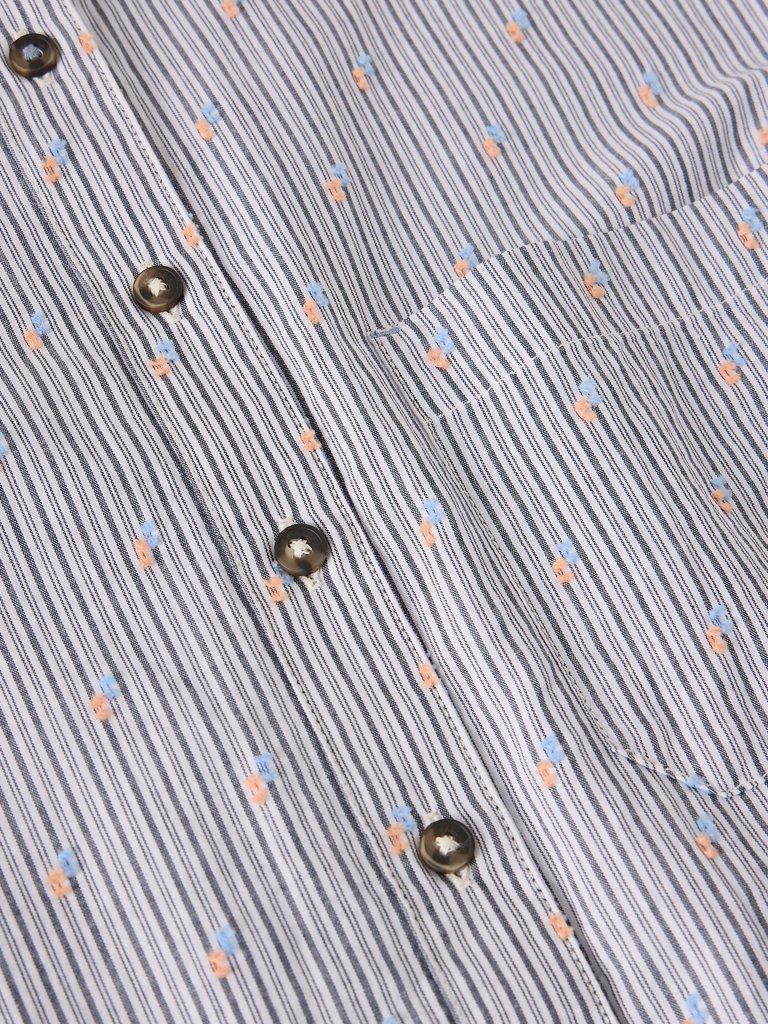 LIBBY ORGANIC COTTON SHIRT in BLUE MLT - FLAT DETAIL