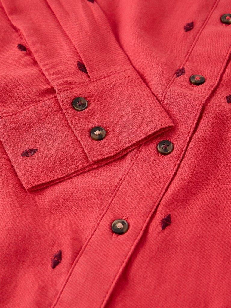 LIBBY ORGANIC COTTON SHIRT in BRT PINK - FLAT DETAIL