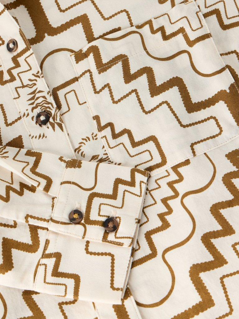 LIBBY ORGANIC COTTON SHIRT in IVORY PR - FLAT DETAIL