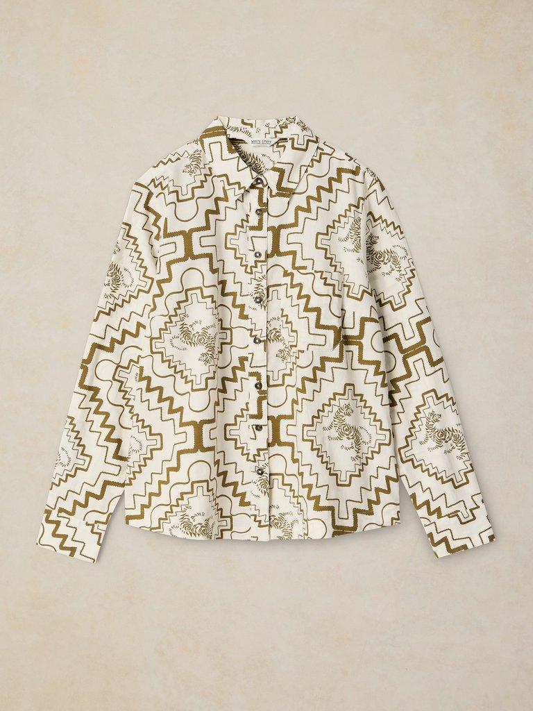 LIBBY ORGANIC COTTON SHIRT in IVORY PR - FLAT FRONT