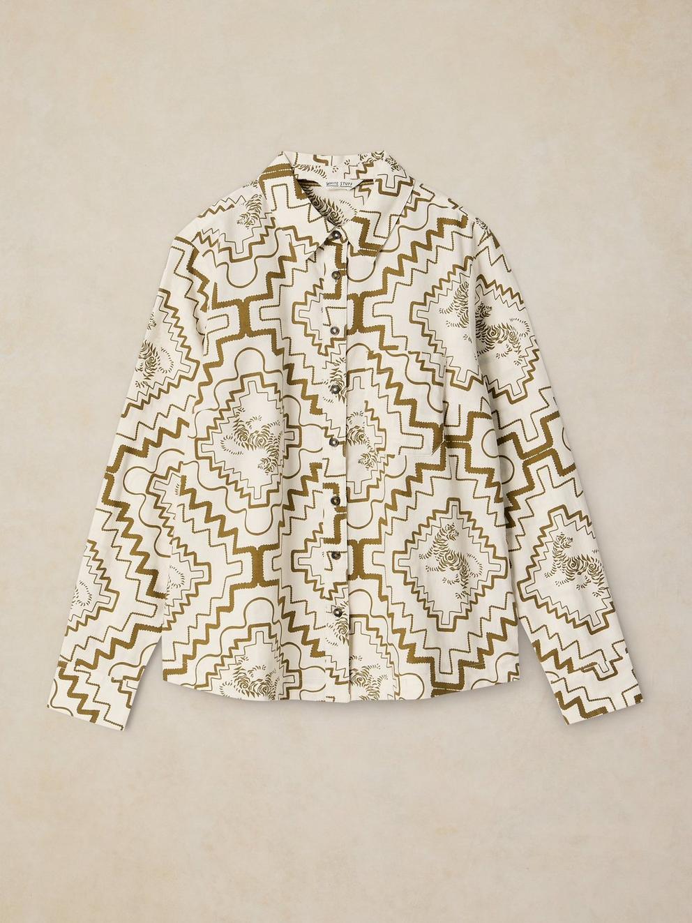 LIBBY ORGANIC COTTON SHIRT in IVORY PR - FLAT FRONT