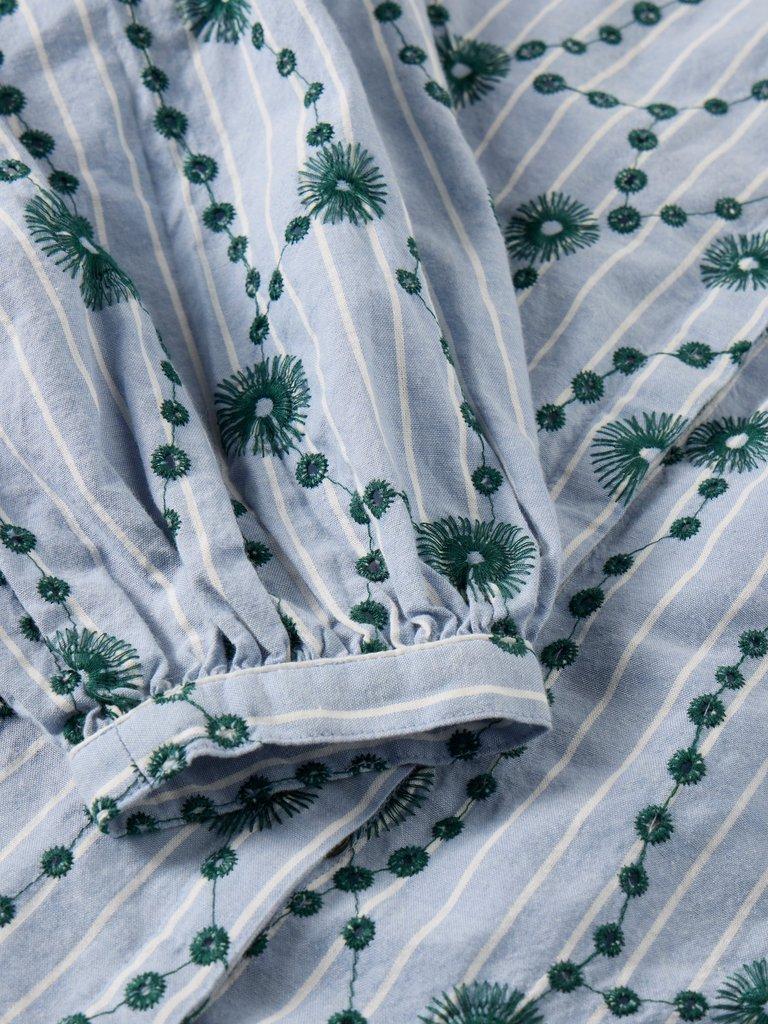 LANA EMBROIDERED SHIRT in GREEN MLT - FLAT DETAIL