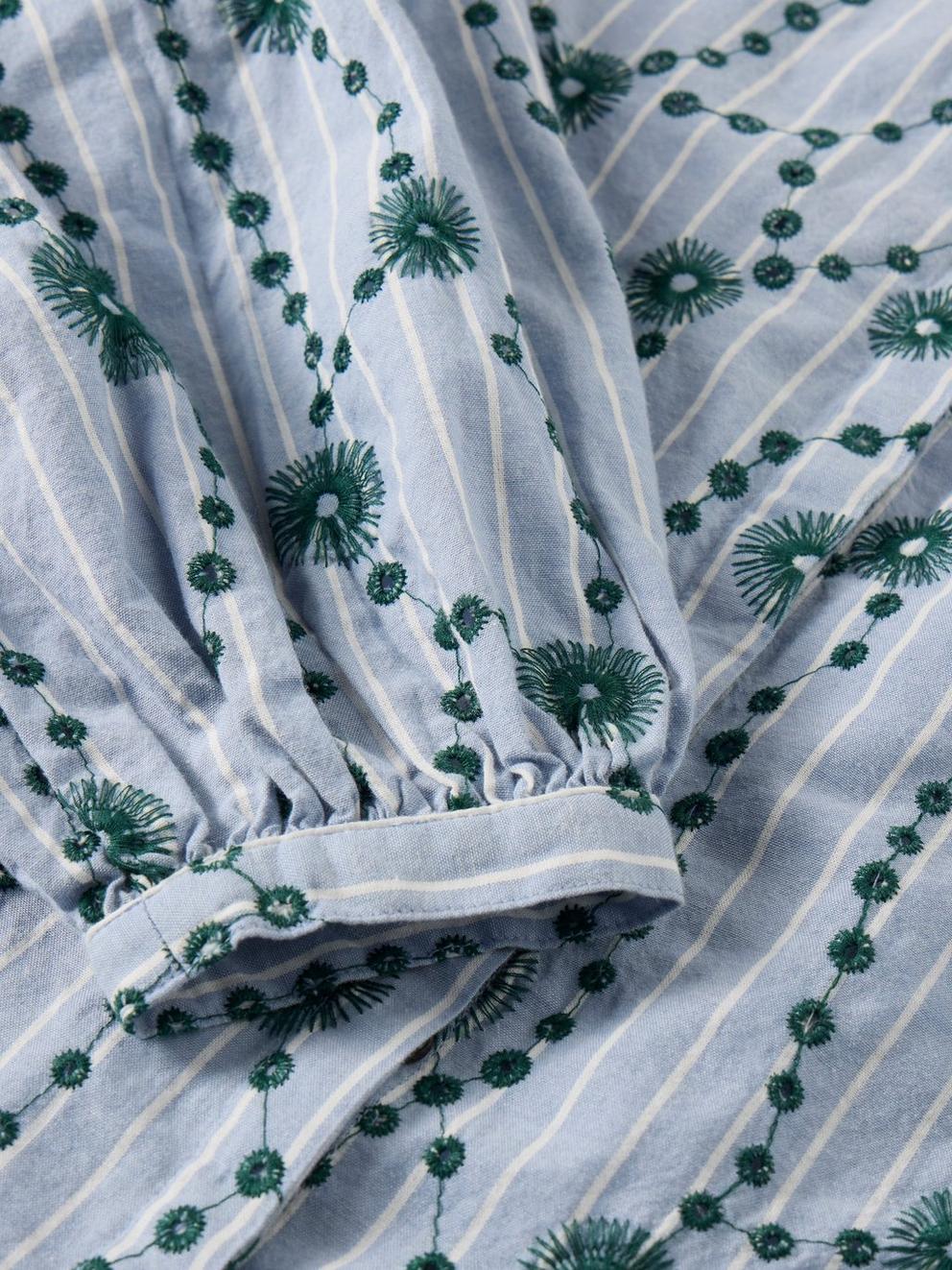 LANA EMBROIDERED SHIRT in GREEN MLT - FLAT DETAIL