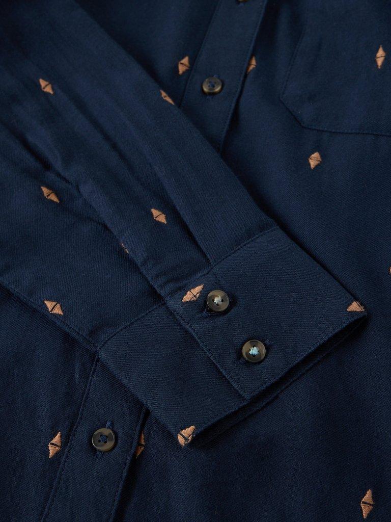 LIBBY ORGANIC COTTON SHIRT in DARK NAVY - FLAT DETAIL