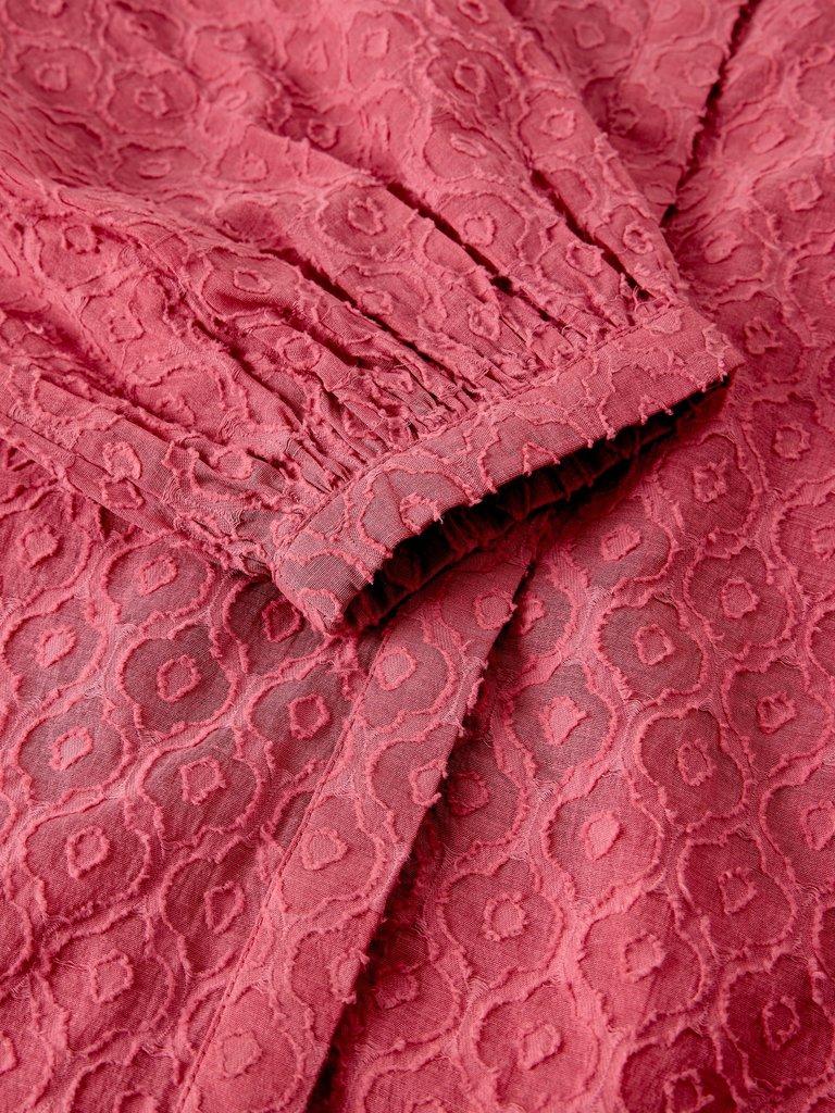 LANA JACQUARD TOP in MID PINK - FLAT DETAIL