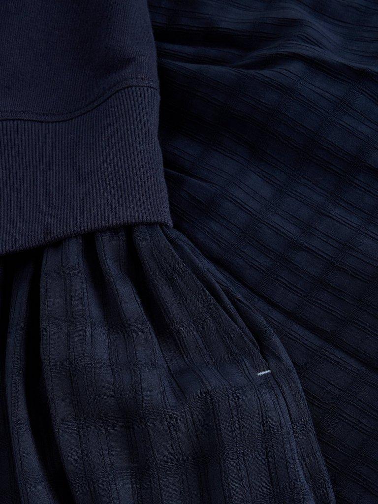 CARTER MIX SWEAT DRESS in DARK NAVY - FLAT DETAIL