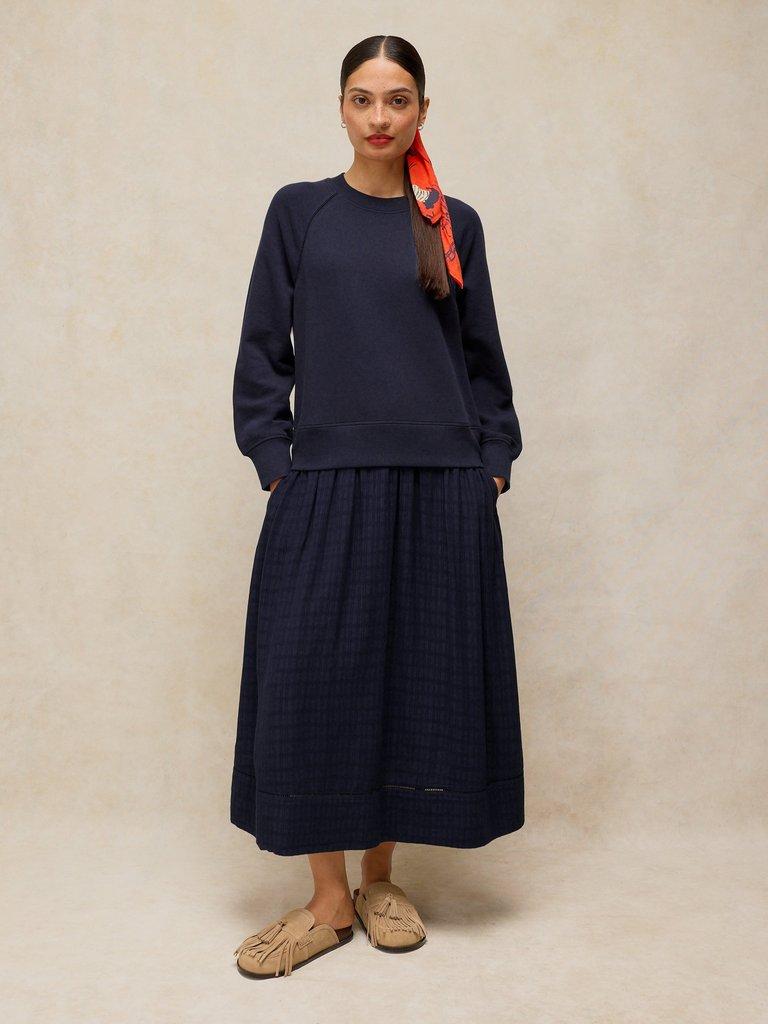 CARTER MIX SWEAT DRESS in DARK NAVY - LIFESTYLE