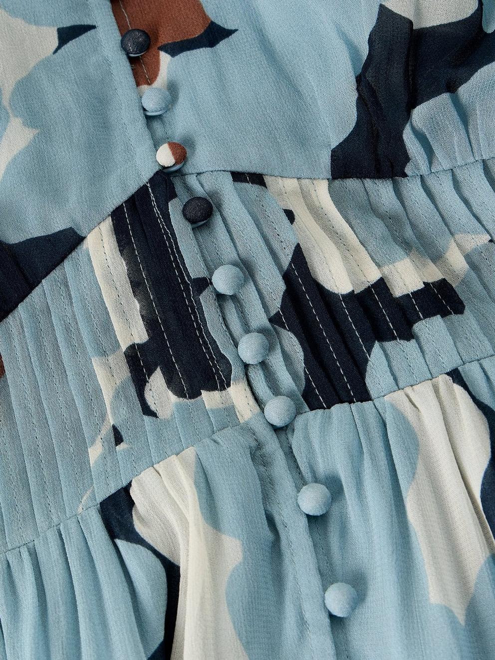LEELA MIDI DRESS in BLUE MLT - FLAT DETAIL