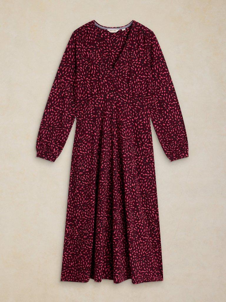 MEGAN JERSEY DRESS in PINK MLT - FLAT FRONT
