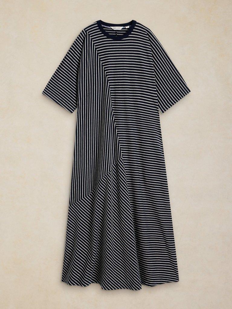 TIERNEY JERSEY TSHIRT DRESS in NAVY MULTI - FLAT FRONT