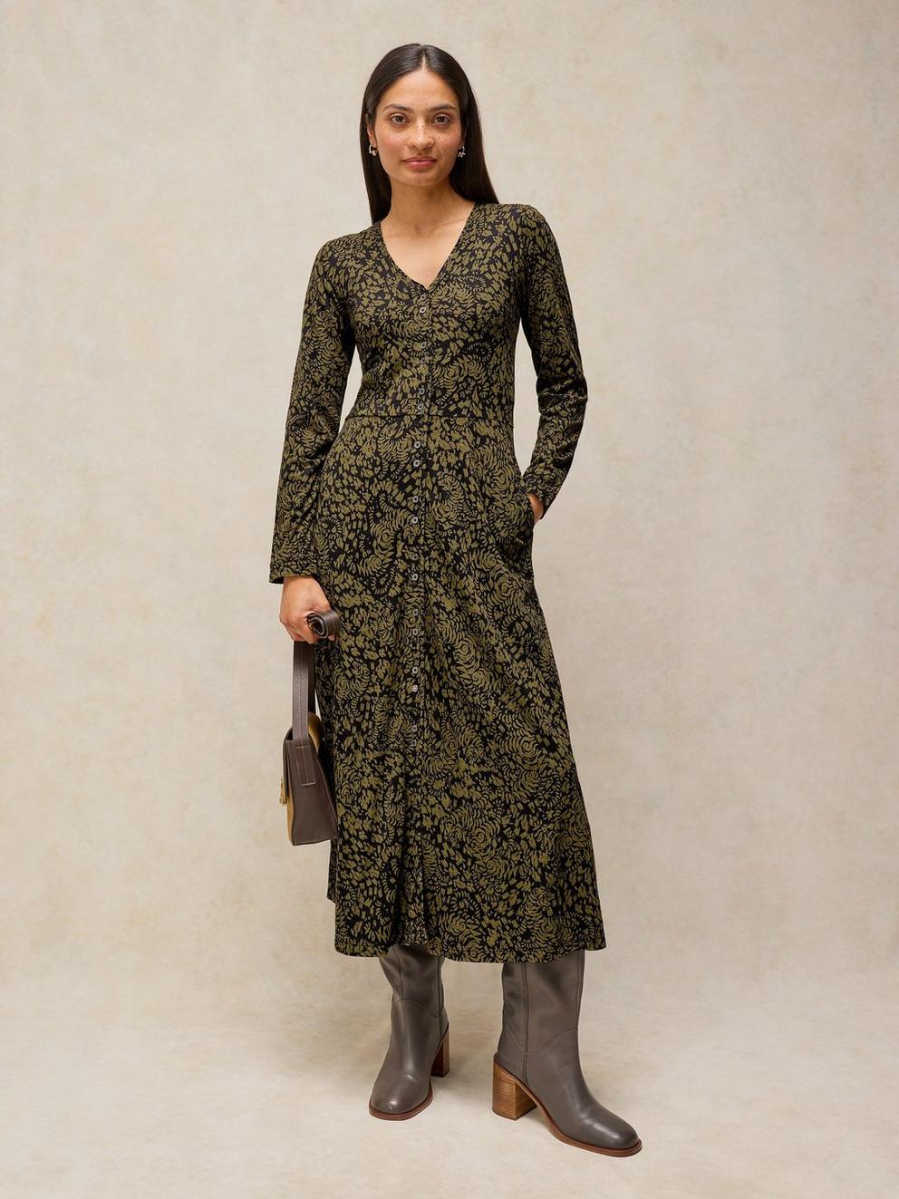 REESE BUTTON THROUGH DRESS in GREEN PR - LIFESTYLE