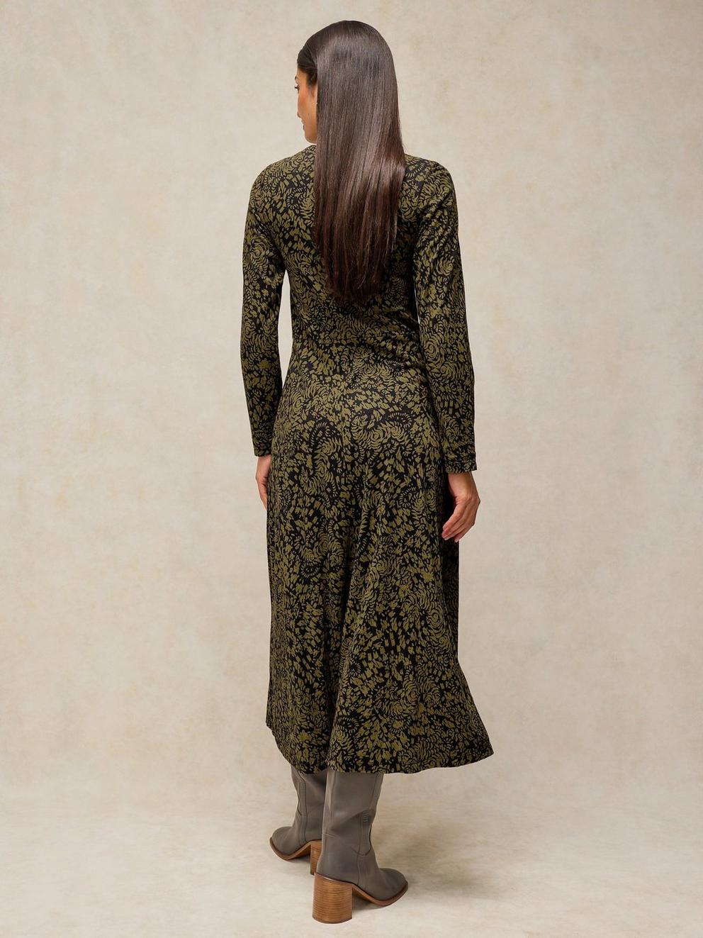 REESE BUTTON THROUGH DRESS in GREEN PR - MODEL BACK