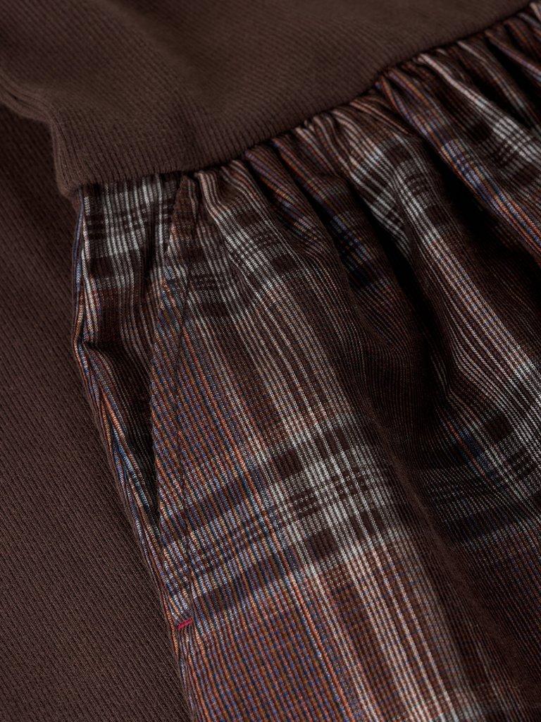 DAKOTA JERSEY MIX DRESS in BROWN MLT - FLAT DETAIL