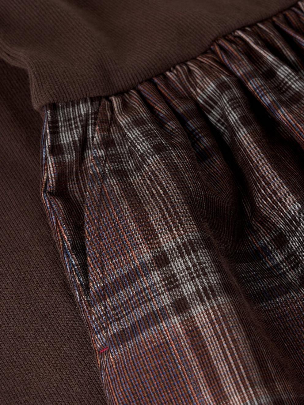 DAKOTA JERSEY MIX DRESS in BROWN MLT - FLAT DETAIL