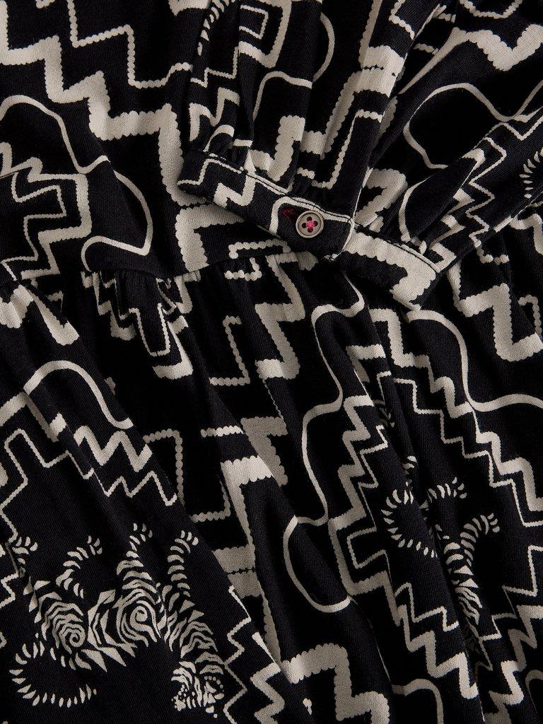 LOLA JERSEY DRESS in BLK PR - FLAT DETAIL