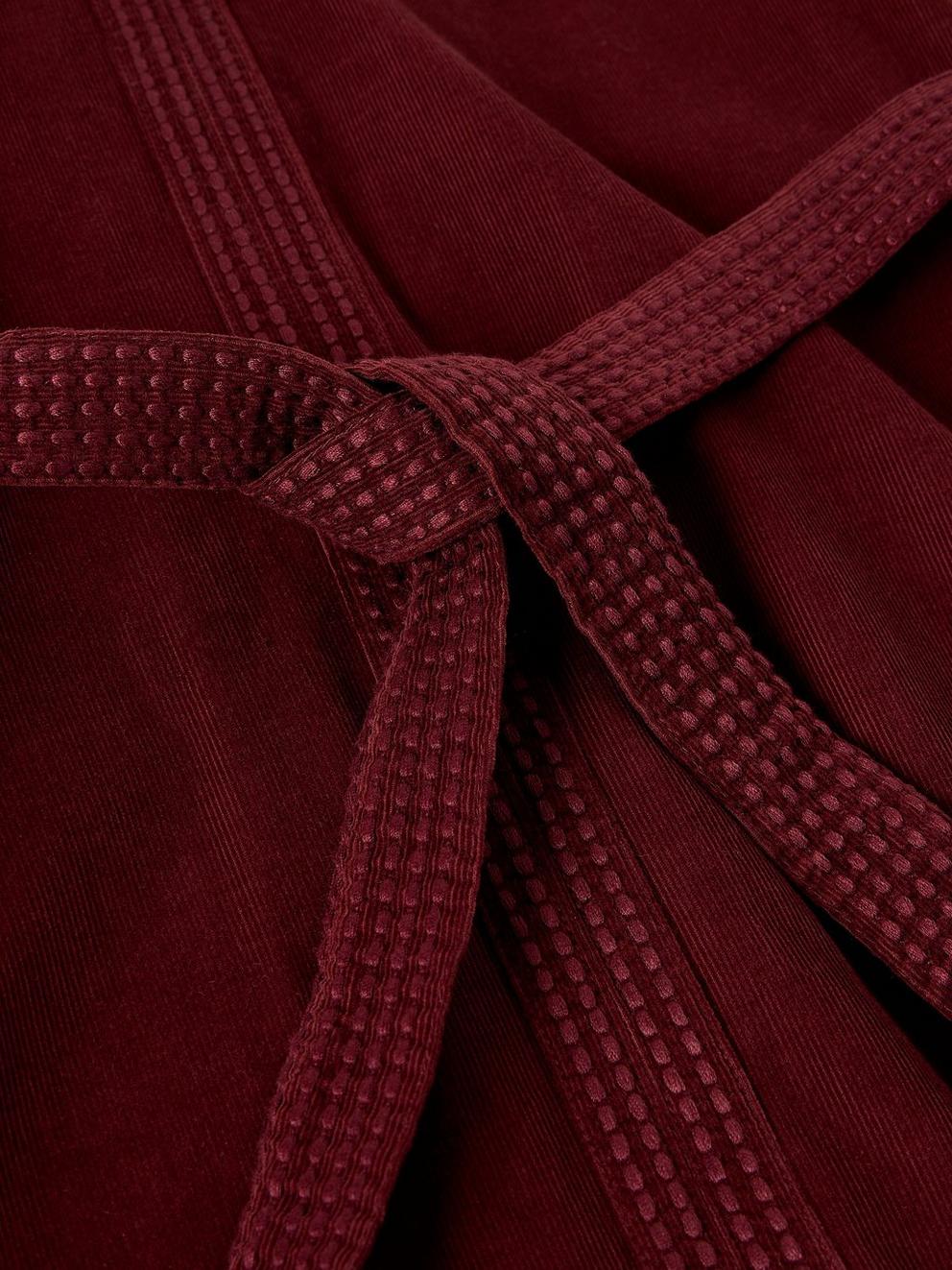 ANNIKA EMBROIDERED CORD DRESS in DK RED - FLAT DETAIL