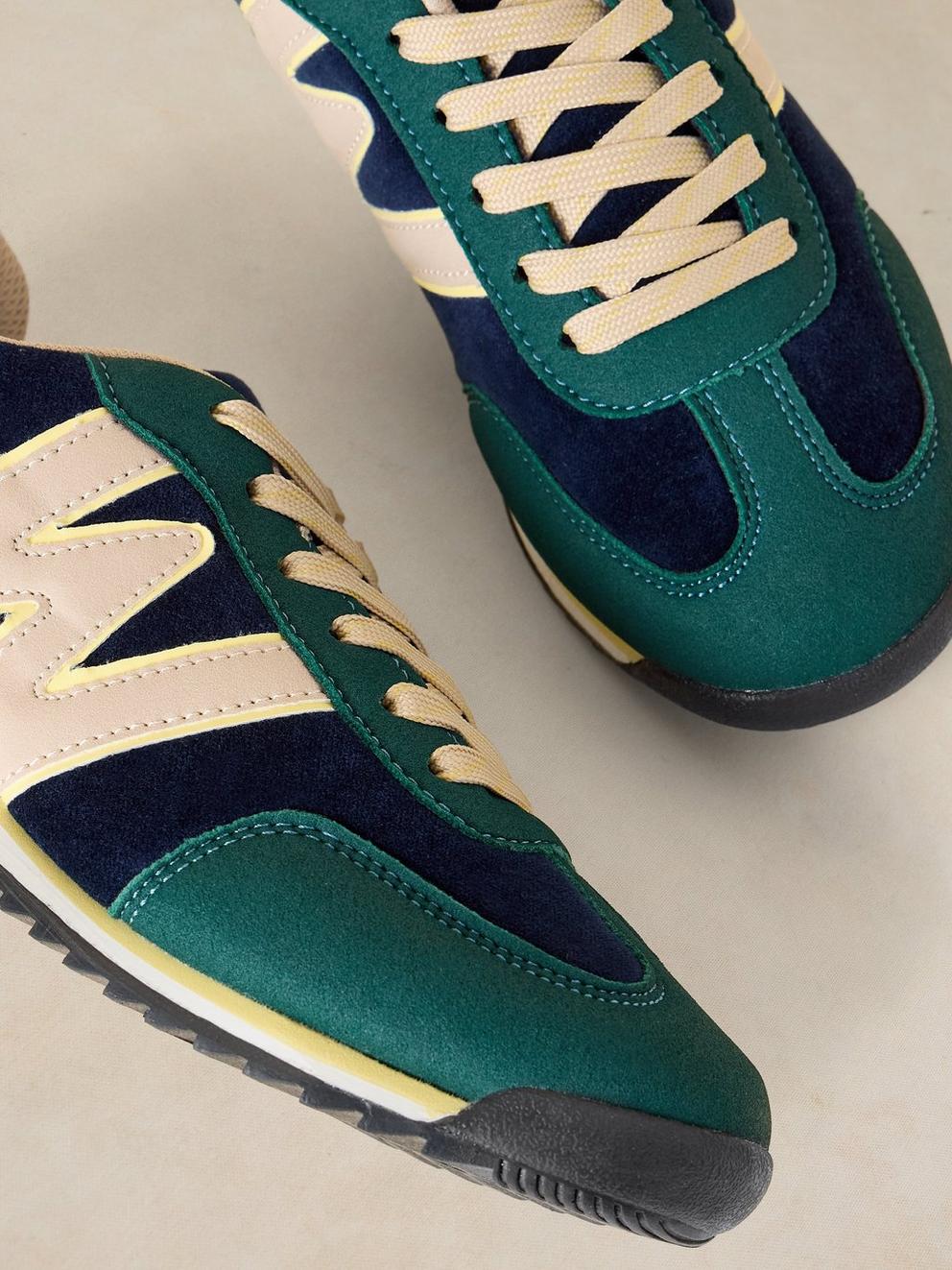 LUCY TRAINER in BLUE MLT - FLAT DETAIL