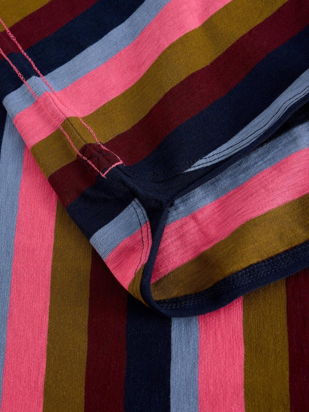 CLARA STRIPE LS TEE in PINK MLT - FLAT DETAIL