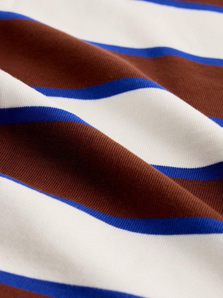 KAT STRIPE MIDWEIGHT TEE in BROWN MLT - FLAT DETAIL