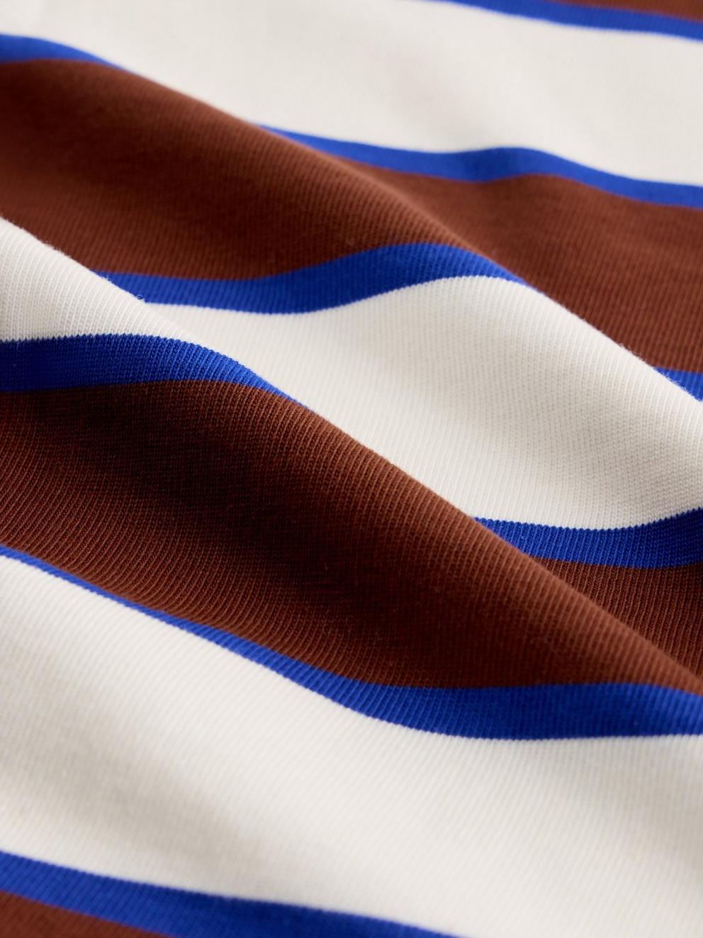 KAT STRIPE MIDWEIGHT TEE in BROWN MLT - FLAT DETAIL