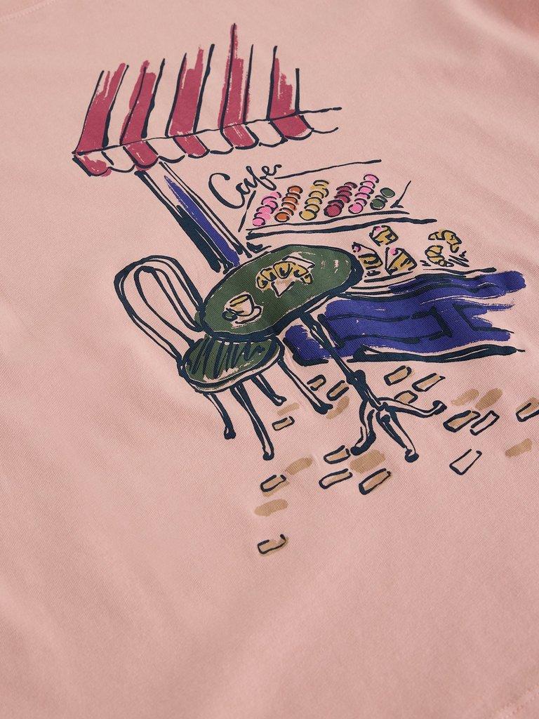 GINA GRAPHIC TEE in DUS PINK - FLAT DETAIL
