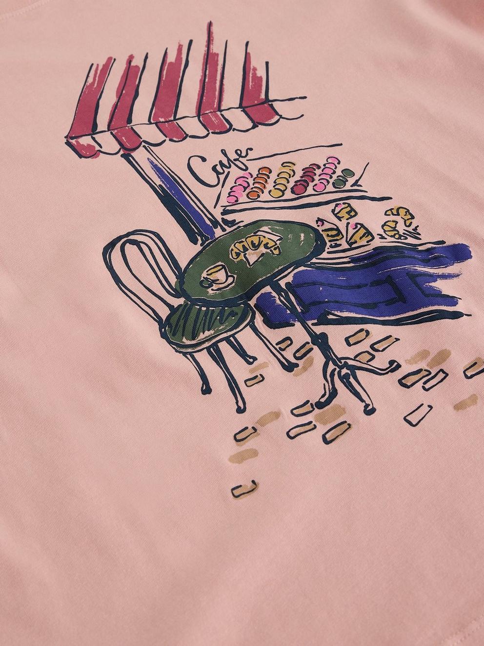 GINA GRAPHIC TEE in DUS PINK - FLAT DETAIL