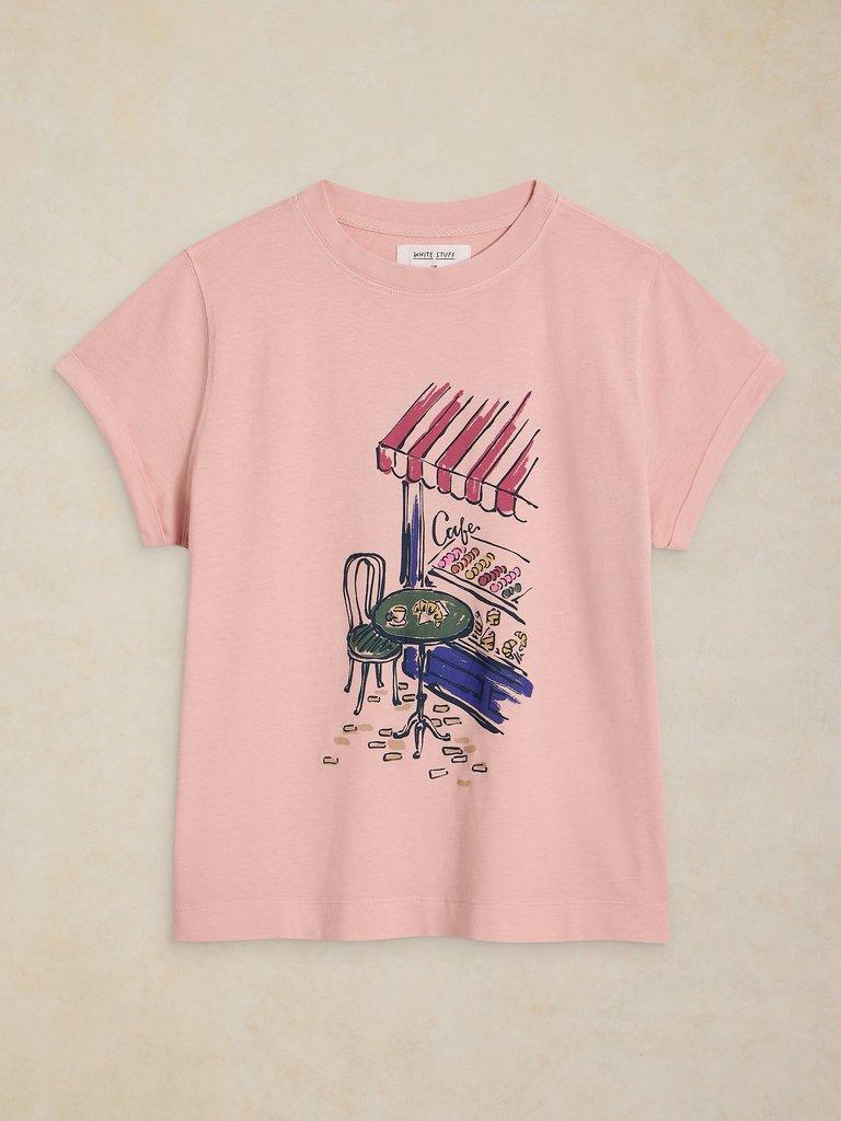 GINA GRAPHIC TEE in DUS PINK - FLAT FRONT